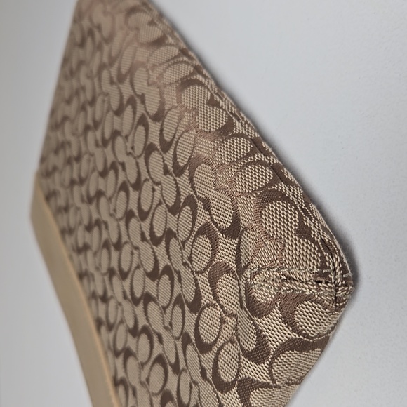 Coach Metalic Gold-Tone/ Brown Clutch - Picture 6 of 10